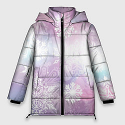 Куртка зимняя женская Снежинки, цвет: 3D-черный