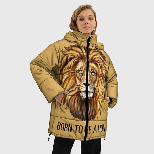 Женская зимняя куртка Рождённый быть львом / 3D-Красный – фото 3
