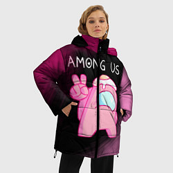 Куртка зимняя женская AMONG US - Милота, цвет: 3D-черный — фото 2