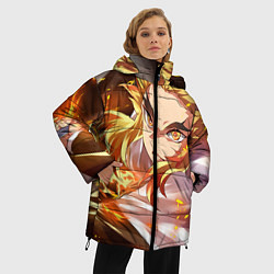 Куртка зимняя женская Клинок Рассекающий Демонов, цвет: 3D-черный — фото 2