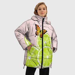Куртка зимняя женская Пляжь,море,тропики,скромность, цвет: 3D-черный — фото 2