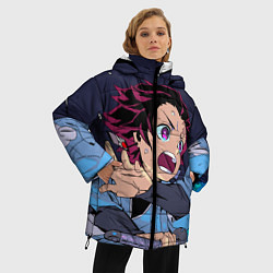Куртка зимняя женская Клинок Рассекающий Демонов, цвет: 3D-светло-серый — фото 2