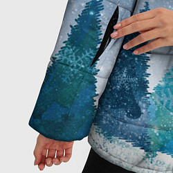 Куртка зимняя женская Снежинки в лесу, цвет: 3D-светло-серый — фото 2