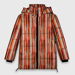 Куртка зимняя женская Ритм полос, цвет: 3D-черный