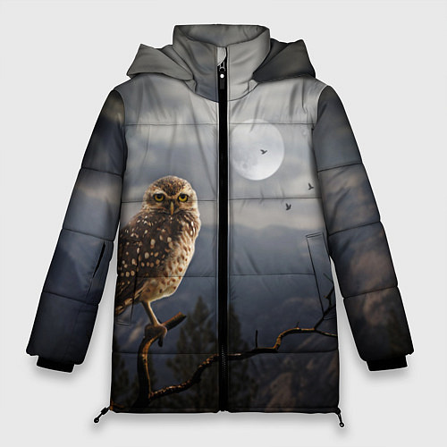 Женская зимняя куртка Сова / 3D-Светло-серый – фото 1