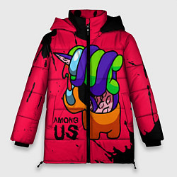 Куртка зимняя женская AMONG US - ORANGE & GREEN, цвет: 3D-красный