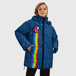 Куртка зимняя женская AMONG US - NYAN CREWMATE, цвет: 3D-черный — фото 2