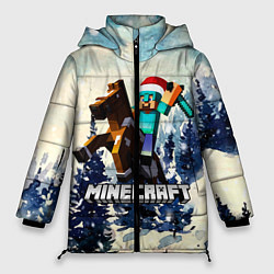 Куртка зимняя женская Зимний Майнкрафт, цвет: 3D-красный