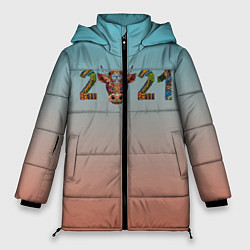 Куртка зимняя женская 2021 Год быка, цвет: 3D-черный