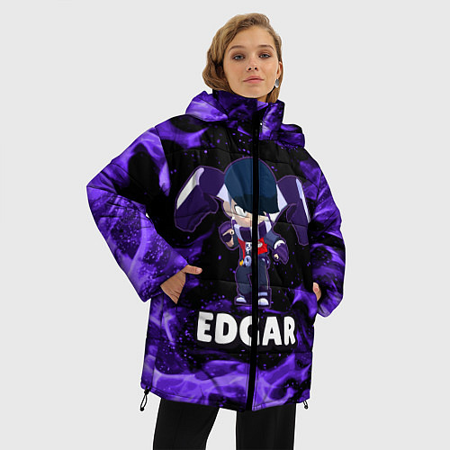 Женская зимняя куртка BRAWL STARS EDGAR / 3D-Красный – фото 3