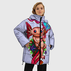 Куртка зимняя женская Магический аксолотль, цвет: 3D-красный — фото 2