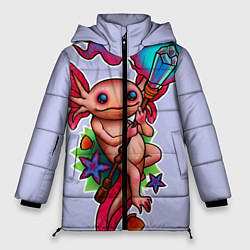 Куртка зимняя женская Магический аксолотль, цвет: 3D-красный