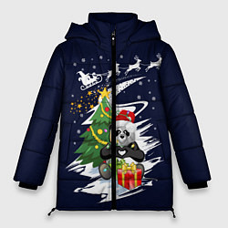 Куртка зимняя женская Рождественская Панда, цвет: 3D-черный