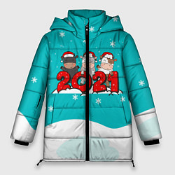 Куртка зимняя женская 2021 год быка, цвет: 3D-черный