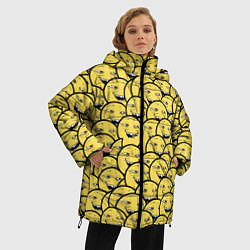 Куртка зимняя женская Йоба-смайлики, цвет: 3D-светло-серый — фото 2
