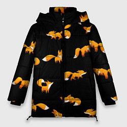 Куртка зимняя женская Лисы, цвет: 3D-черный