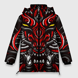 Куртка зимняя женская Абстракция демон, цвет: 3D-красный