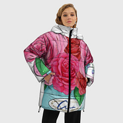 Куртка зимняя женская Букет Роз, цвет: 3D-черный — фото 2