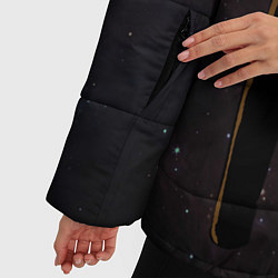 Куртка зимняя женская Череп в космосе, цвет: 3D-черный — фото 2