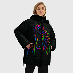 Куртка зимняя женская Лошадка, цвет: 3D-черный — фото 2