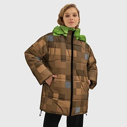 Куртка зимняя женская Minecraft камуфляж, цвет: 3D-черный — фото 2