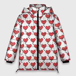 Куртка зимняя женская Разбитое Сердце, цвет: 3D-черный