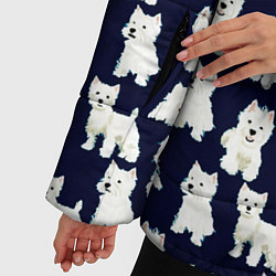 Куртка зимняя женская Собаки Пушистики, цвет: 3D-красный — фото 2