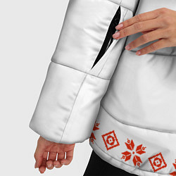 Куртка зимняя женская Белорусская вышиванка, цвет: 3D-черный — фото 2