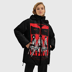 Куртка зимняя женская Атака Титанов, цвет: 3D-черный — фото 2