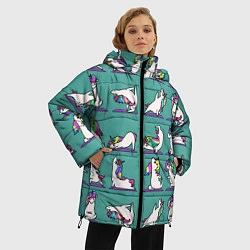 Куртка зимняя женская Единороги Зарядка, цвет: 3D-черный — фото 2