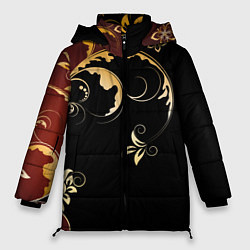 Куртка зимняя женская Узор - Хохлома, цвет: 3D-черный