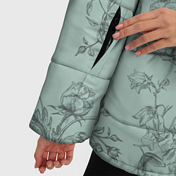 Куртка зимняя женская Пионы и розы, цвет: 3D-черный — фото 2