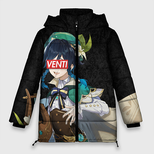 Женская зимняя куртка Genshin Impact VENTI / 3D-Светло-серый – фото 1