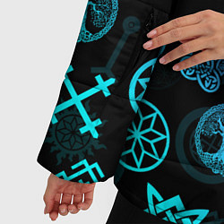 Куртка зимняя женская СЛАВЯНСКИЕ РУНЫ ПАТТЕРН Z, цвет: 3D-светло-серый — фото 2
