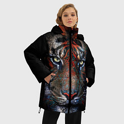 Куртка зимняя женская Цветной тигр, цвет: 3D-красный — фото 2