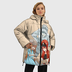 Куртка зимняя женская Клетки за работой, цвет: 3D-красный — фото 2