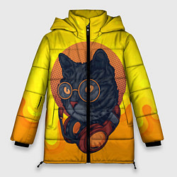 Куртка зимняя женская D j Cat Кот диджей, цвет: 3D-черный