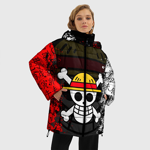 Женская зимняя куртка ONE PIECE ВАН ПИС ЧЕРЕП / 3D-Красный – фото 3