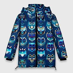 Куртка зимняя женская Совы, цвет: 3D-светло-серый