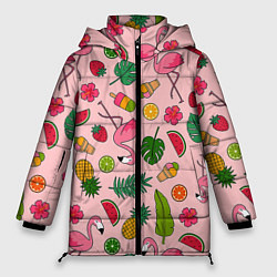 Куртка зимняя женская Фламинго Лето, цвет: 3D-черный