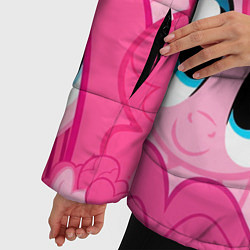 Куртка зимняя женская Pinkie Pie pattern, цвет: 3D-черный — фото 2