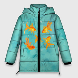 Куртка зимняя женская Золотые рыбки, цвет: 3D-красный