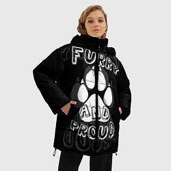 Куртка зимняя женская Furry proud, цвет: 3D-черный — фото 2