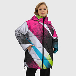 Куртка зимняя женская Sport style: Линии, цвет: 3D-красный — фото 2