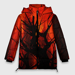 Куртка зимняя женская ДРЕВО ХАОС 3D, цвет: 3D-красный