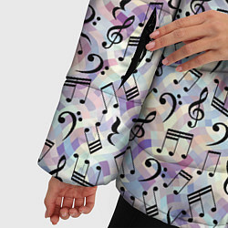 Куртка зимняя женская Музыкальные Ноты, цвет: 3D-черный — фото 2