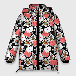 Куртка зимняя женская Карты, цвет: 3D-черный
