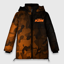 Куртка зимняя женская KTM КТМ CAMO RACING, цвет: 3D-черный