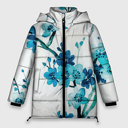 Куртка зимняя женская Голубая сакура, цвет: 3D-светло-серый