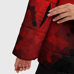 Куртка зимняя женская Абстрактная мазаика витраж, цвет: 3D-черный — фото 2